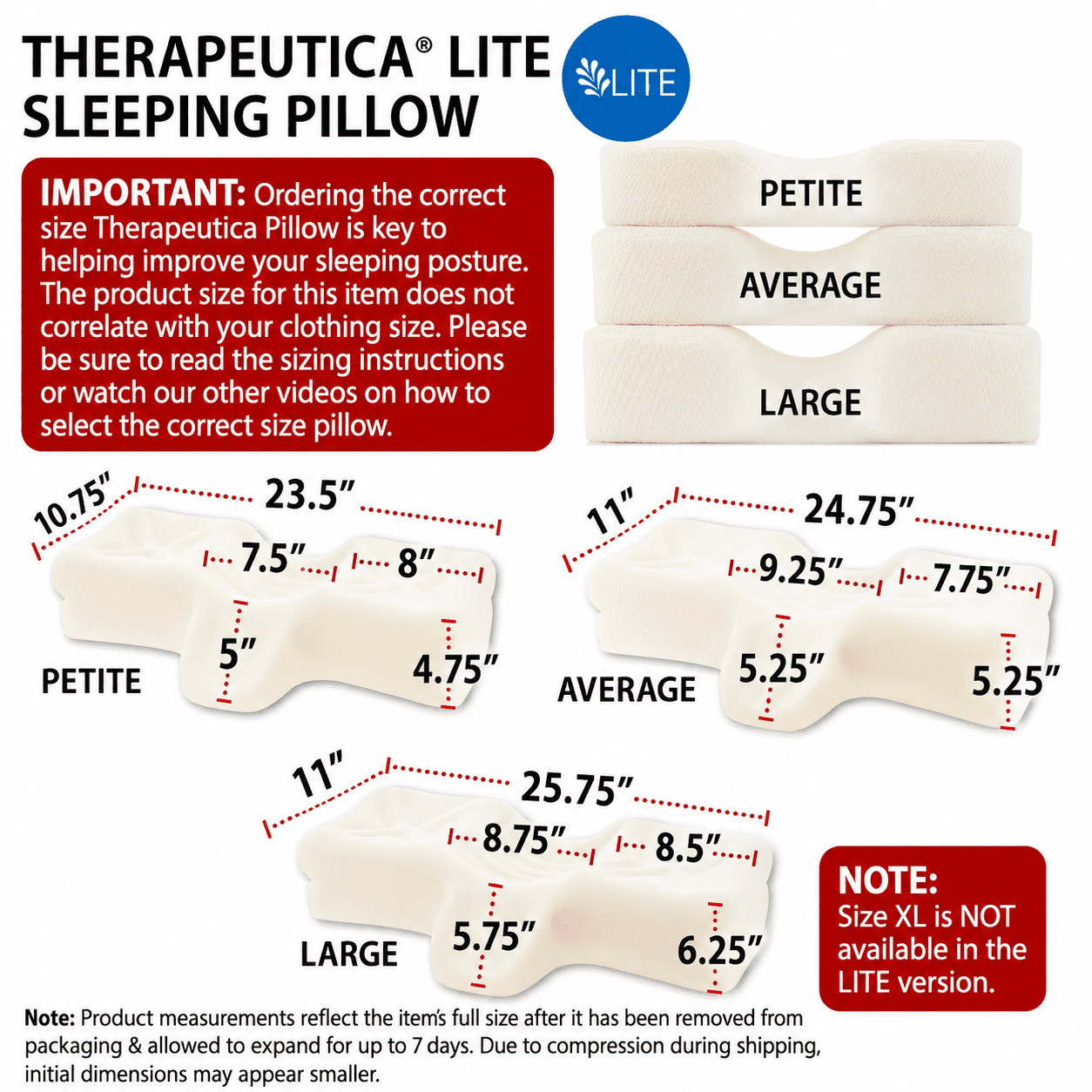 Therapeutica Sleeping Pillow Lite